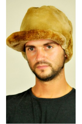 Beaver fur hat with visor